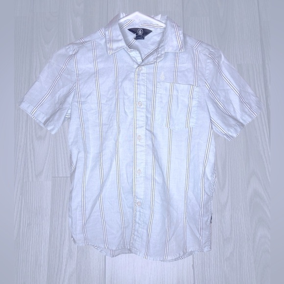 VOLCOM Boys Striped Casual Button Down Shirt - Picture 1 of 6